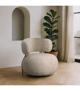 SILLÓN BEIGE TEJIDO-METAL SALÓN 73 X 76 X 75 CM