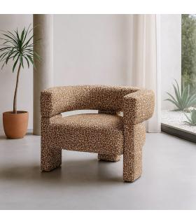 SILLÓN CAQUI TEJIDO SALÓN 81 X 72 X 69 CM