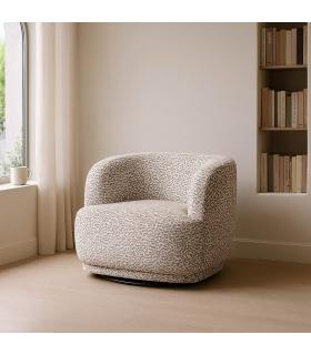 SILLÓN GIRATORIO GRIS TEJIDO SALÓN 89 X 87 X 71 CM