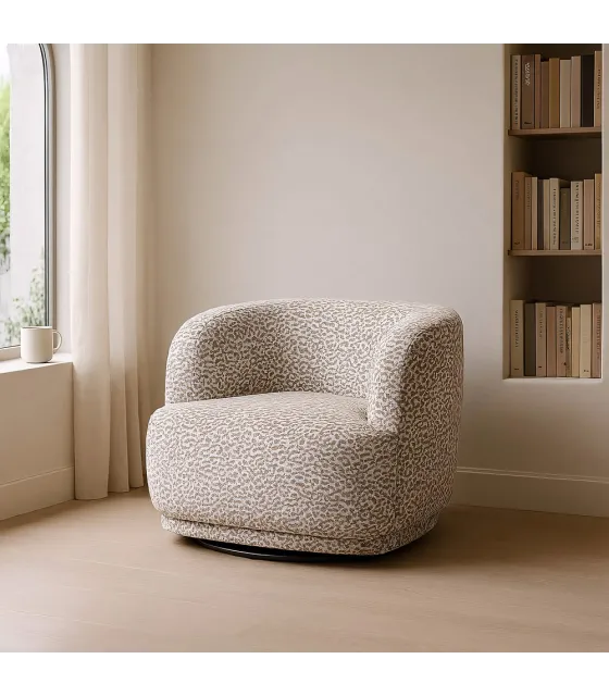 SILLÓN GIRATORIO GRIS TEJIDO SALÓN 89 X 87 X 71 CM
