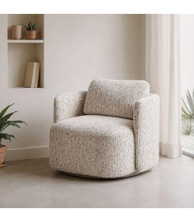 SILLÓN GIRATORIO BEIGE TEJIDO SALÓN 87 X 85 X 66 CM