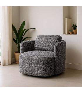 SILLÓN GIRATORIO NEGRO TEJIDO SALÓN 87 X 85 X 66 CM