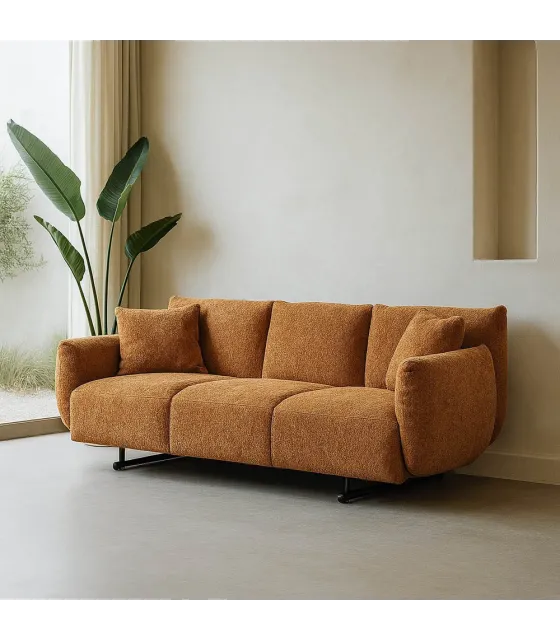SOFÁ OCRE TEJIDO SALÓN 230 X 100 X 79 CM
