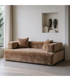 SOFÁ BEIGE TEJIDO SALÓN 200 X 100 X 64 CM