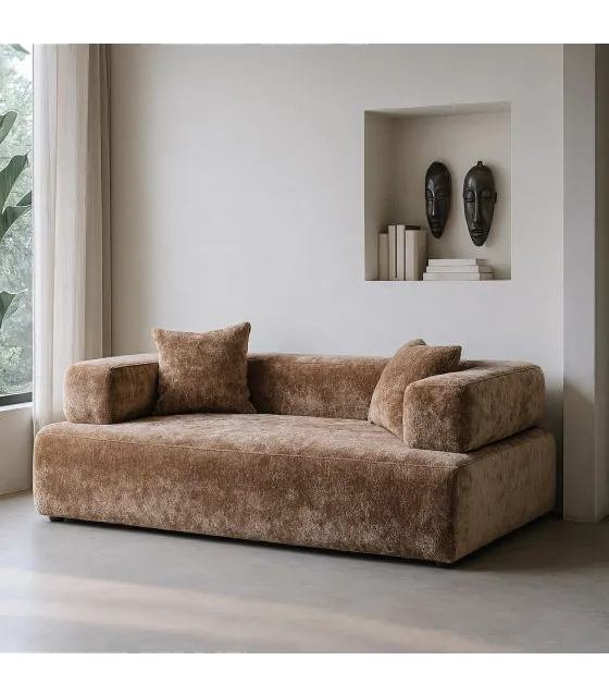 SOFÁ BEIGE TEJIDO SALÓN 200 X 100 X 64 CM
