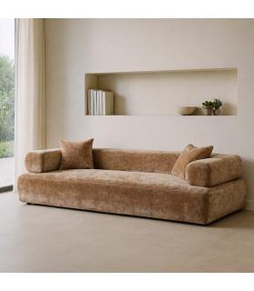 SOFÁ BEIGE TEJIDO SALÓN 245 X 100 X 64 CM