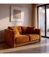 SOFÁ 2 PLAZAS OCRE TEJIDO-MADERA 165 X 96 X 86 CM