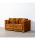 SOFÁ 2 PLAZAS OCRE TEJIDO-MADERA 165 X 96 X 86 CM