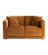 SOFÁ 2 PLAZAS OCRE TEJIDO-MADERA 165 X 96 X 86 CM