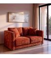 Rust fabric-wood 2 seater sofa 165 x 96 x 86 cm