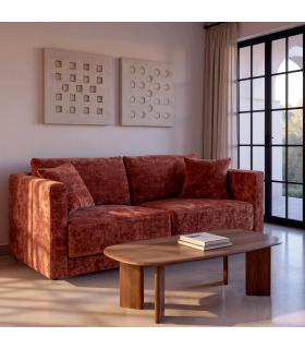 SOFÁ 3 PLAZAS TEJA TEJIDO-MADERA 210 X 96 X 86 CM