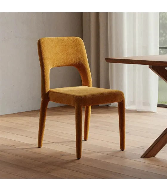 SILLA MOSTAZA TEJIDO SALÓN 47 X 61 X 84 CM