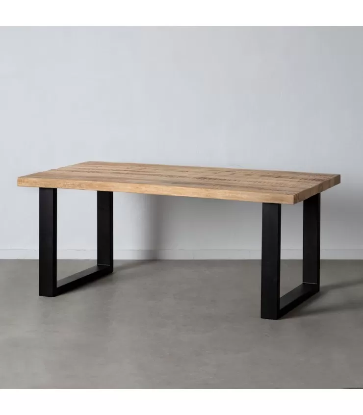 Natural-black dining table 180 x 100 x 76 cm