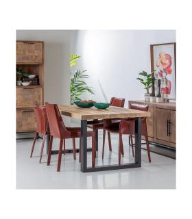 MESA COMEDOR NATURAL-NEGRO 180 X 100 X 76 CM