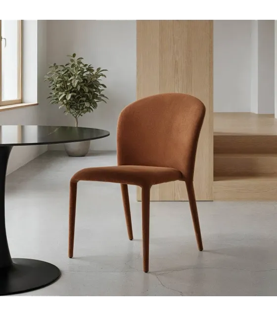 SILLA MARRÓN TEJIDO SALÓN 50 X 61 X 82 CM