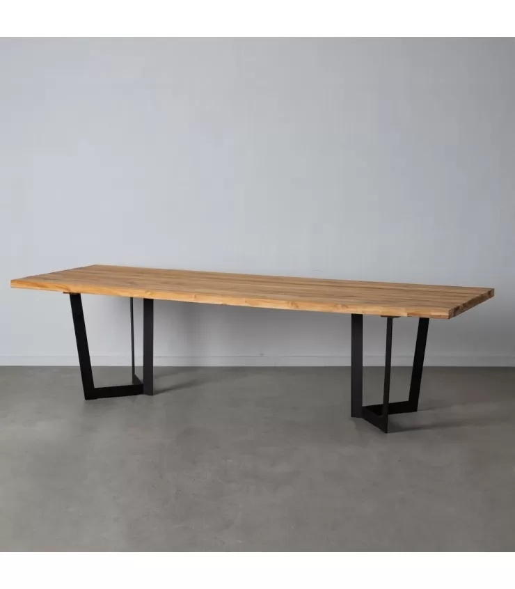 Natural-black dining table 280 x 100 x 10 cm