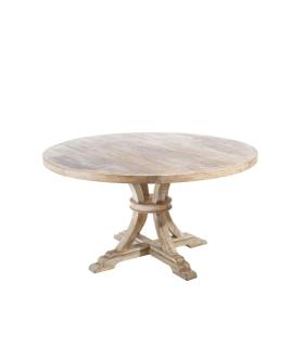 MESA COMEDOR REDONDA BLANCO DECAPÉ 150 X 150 X 76 CM