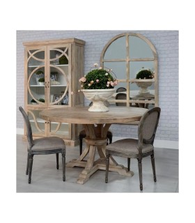 MESA COMEDOR REDONDA BLANCO DECAPÉ 150 X 150 X 76 CM