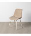 Beige fabric-metal contract chair 50 x 60 x 85 cm