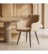 SILLA BEIGE TEJIDO-METAL SALÓN 55 X 58,50 X 84 CM