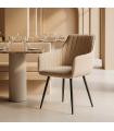 SILLA BEIGE TEJIDO-METAL SALÓN 55 X 58,50 X 84 CM