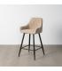 TABURETE BEIGE TEJIDO-METAL SALÓN 47 X 47 X 93 CM