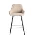 TABURETE BEIGE TEJIDO-METAL SALÓN 47 X 47 X 93 CM