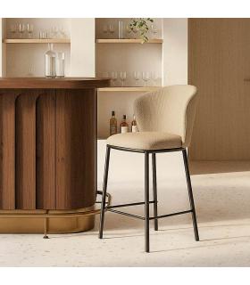 TABURETE ESPIGA BEIGE TEJIDO-METAL SALÓN 55 X 55 X 96 CM