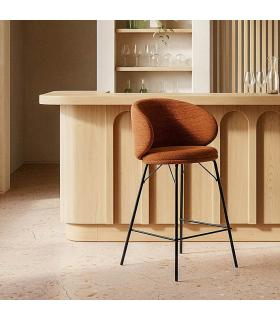 TABURETE TERRACOTA TEJIDO-METAL SALÓN 46,50 X 46,50 X 90 CM