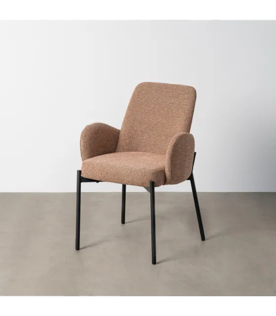 SILLA JASPEADO ROSA TEJIDO-METAL SALÓN 56 X 57 X 84 CM