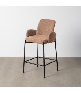 TABURETE JASPEADO ROSA TEJIDO-METAL 48,50 X 48,50 X 95 CM