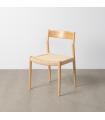 SILLA NATURAL-BEIGE MADERA 53 X 55 X 82 CM