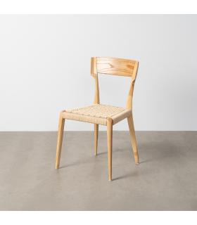 SILLA NATURAL-BEIGE MADERA 46 X 50 X 81 CM