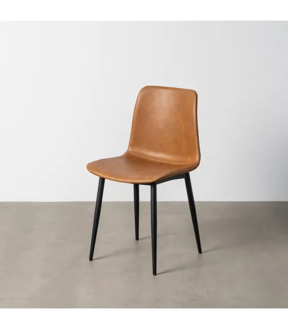 SILLA CAMEL METAL / SIMIL PIEL 45 X 47 X 81 CM