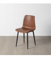 Brown metal / faux leather chair