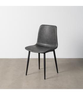 SILLA NEGRO METAL / SIMIL PIEL