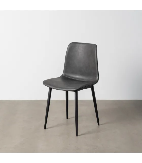SILLA NEGRO METAL / SIMIL PIEL