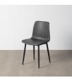 Black Faux Leather and Metal Chair