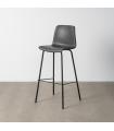 TABURETE NEGRO METAL / SIMIL PIEL 47 X 47 X 103 CM