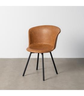 SILLA CAMEL METAL / SIMIL PIEL 53 X 51,50 X 76 CM