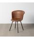 SILLA MARRÓN METAL / SIMIL PIEL 53 X 51,50 X 76 CM