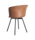 SILLA MARRÓN METAL / SIMIL PIEL 53 X 51,50 X 76 CM