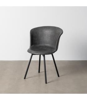 SILLA NEGRO METAL / SIMIL PIEL 53 X 51,50 X 76 CM