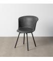Black metal / faux leather chair 53 x 51.5 x 76 cm