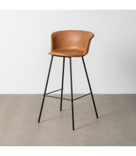 TABURETE CAMEL METAL / SIMIL PIEL 44,50 X 48,50 X 93,50 CM