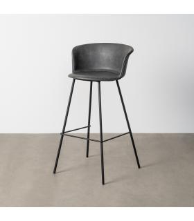 TABURETE NEGRO METAL / SIMIL PIEL 44,50 X 48,50 X 93,50 CM