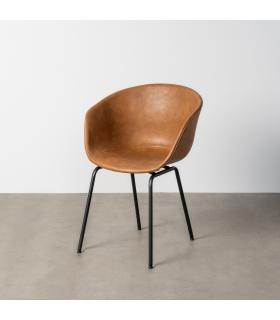 SILLA CAMEL METAL / SIMIL PIEL 59 X 50,50 X 81,50 CM