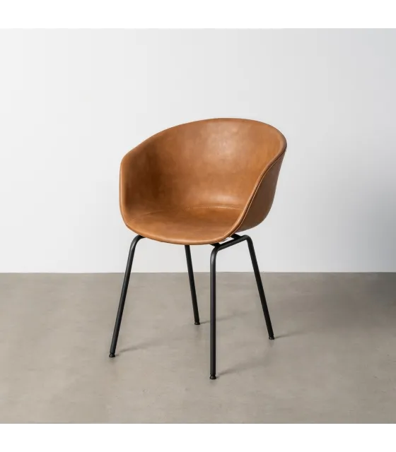 SILLA CAMEL METAL / SIMIL PIEL 59 X 50,50 X 81,50 CM