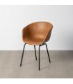 Camel metal / faux leather chair 59 x 50.5 x 81.5 cm
