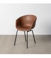 Brown metal / faux leather chair 59 x 50.5 x 81.5 cm